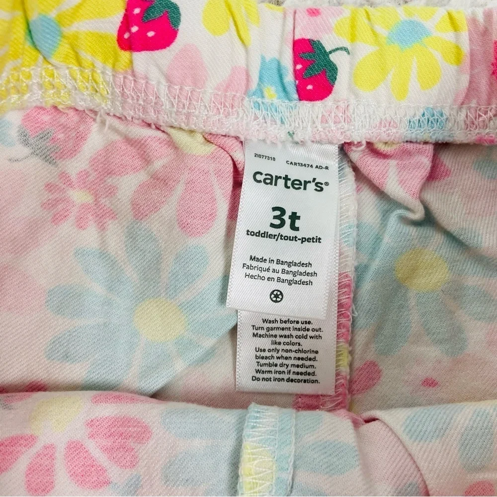 Carter's Blue and White Striped flamingo ruffle Top with pink floral shorts 3T - Picture 13 of 17